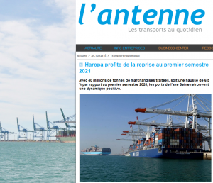 Lu dans l'Antenne : Haropa profite de la reprise au premier semestre 2021