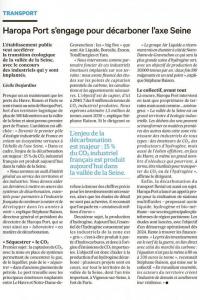 Lu dans Les Echos : Haropa Port s'engage pour décarboner l'axe Seine.