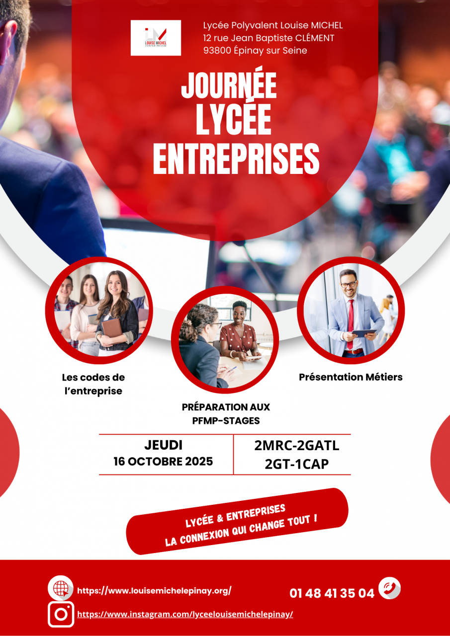 Intervention à la Journée Lycée Entreprises du lycée Louise Michel d'Épignay-sur-Seine