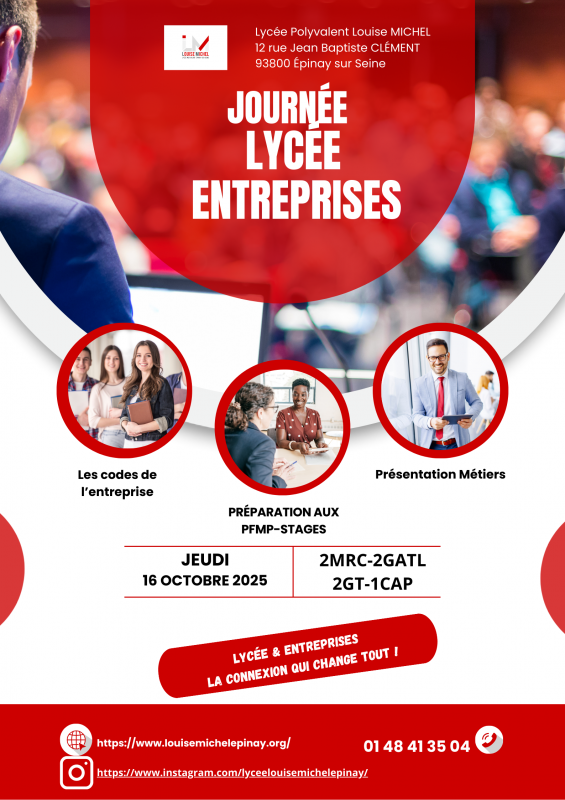 Intervention à la Journée Lycée Entreprises du lycée Louise Michel d'Épignay-sur-Seine