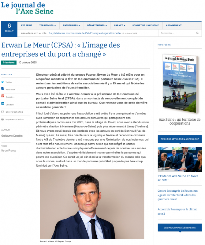 Lu dans le Journal de l'Axe Seine du 10/10/2025