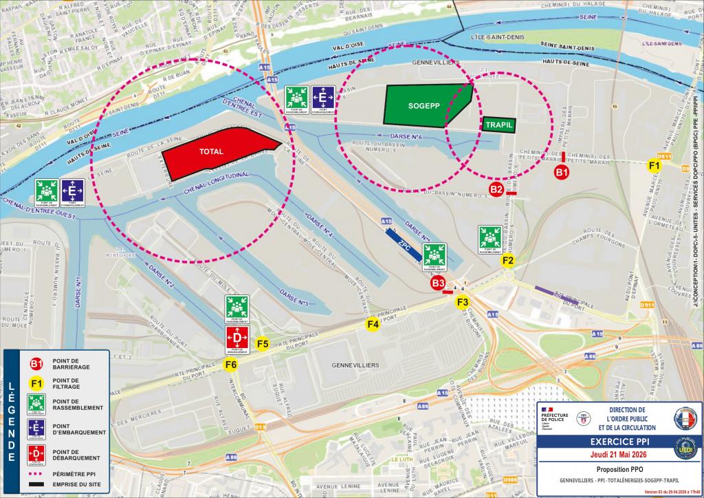 Exercice de sécurité (PPI) au Port de Gennevilliers : perturbations à prévoir le 21 mai