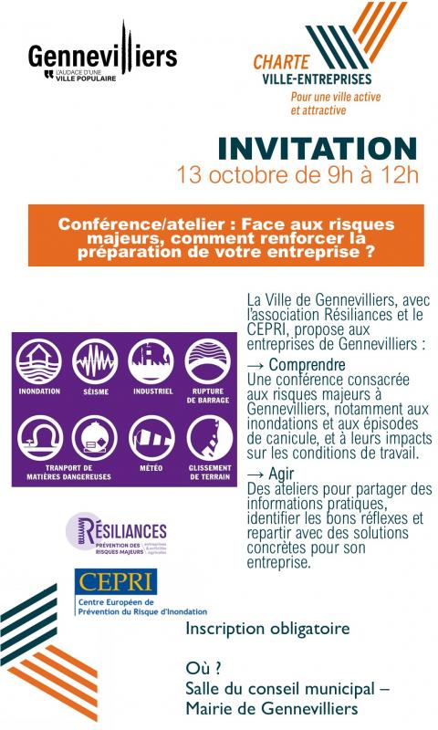 Conférence/atelier : Face aux risques majeurs, comment renforcer la préparation de votre entreprise ?